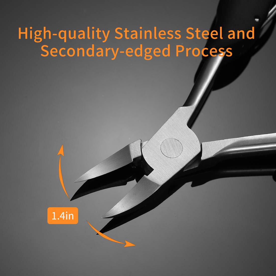 Ingrown toenail Tool,Heavy Duty Podiatrist Thick toenail Clipper with Easy Grip Handle, Stainless Steel Nails Scissors for Seniors,Adults (Included One Nail File)